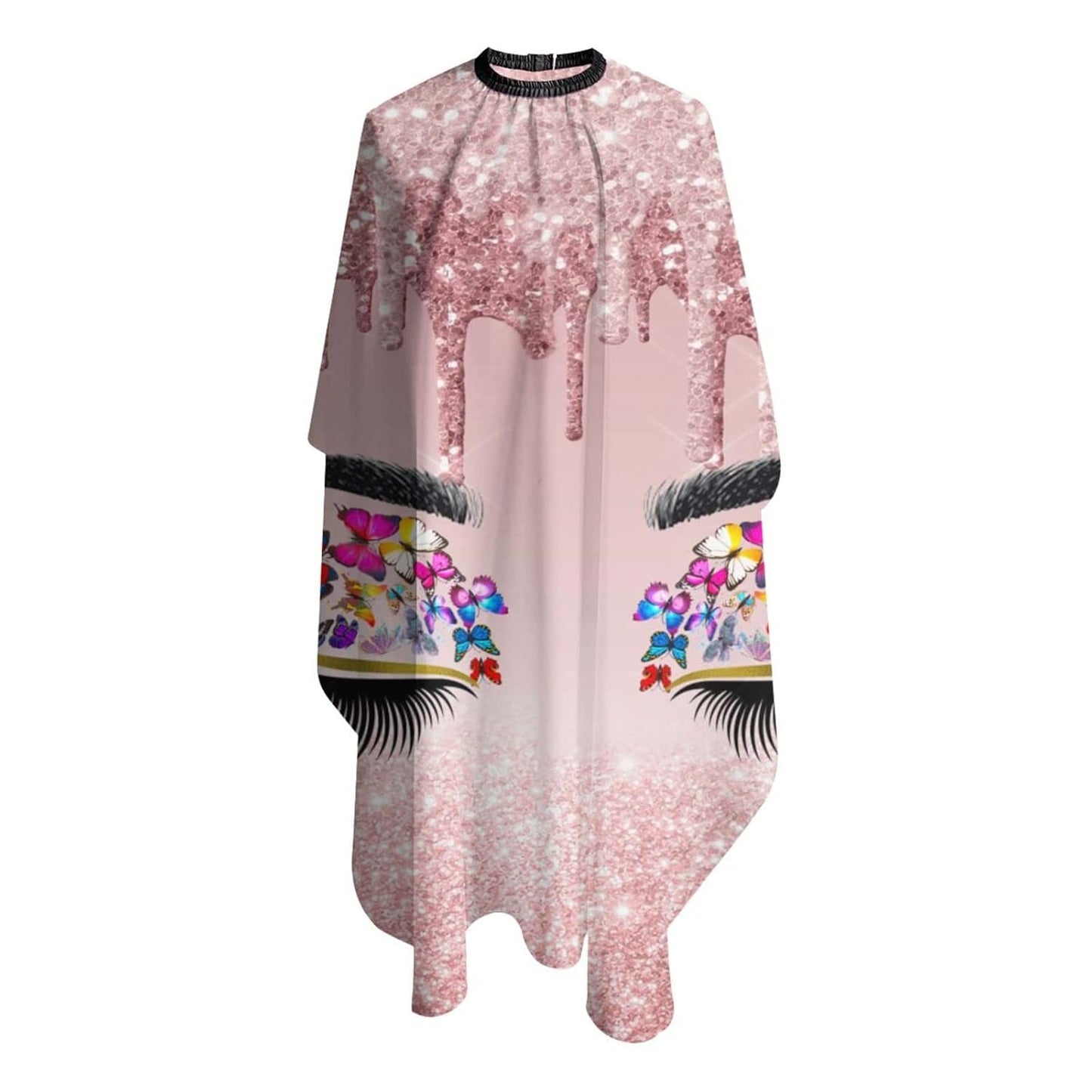 Barber Cape Hello Glitters Gorgeous Eyelash Pink Salon Apron Hair Cutting Cape Barbershop Kits For Women-55''X66''