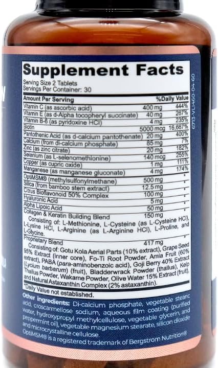 Renewglow Hair Supplement, Proven to Promote Healthy Hair Growth Supports Thicker, Fuller Hair and Healthier Skin, Ages 35 and Up