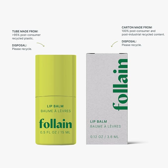Follain Hyaluronic Acid + Collagen Nourishing Lip Balm | Moisturize, Protect, & Smooth - Clean Beauty, Clear Lip Treatment - Vegan & Cruelty-Free