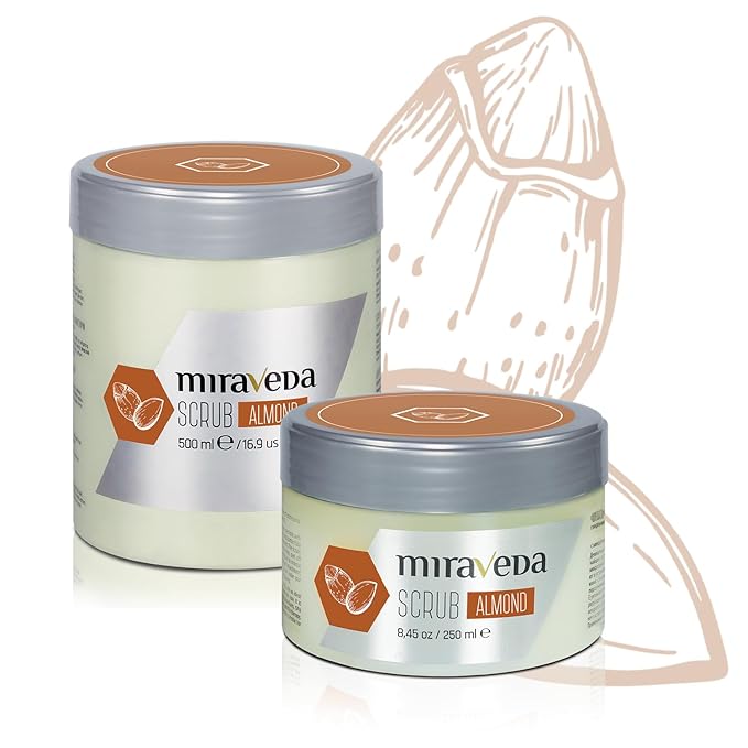 Miraveda by Italwax Almond Scrub - 250ml / 8.45fl.oz - With coconut and almond oil – Ideal for hand care