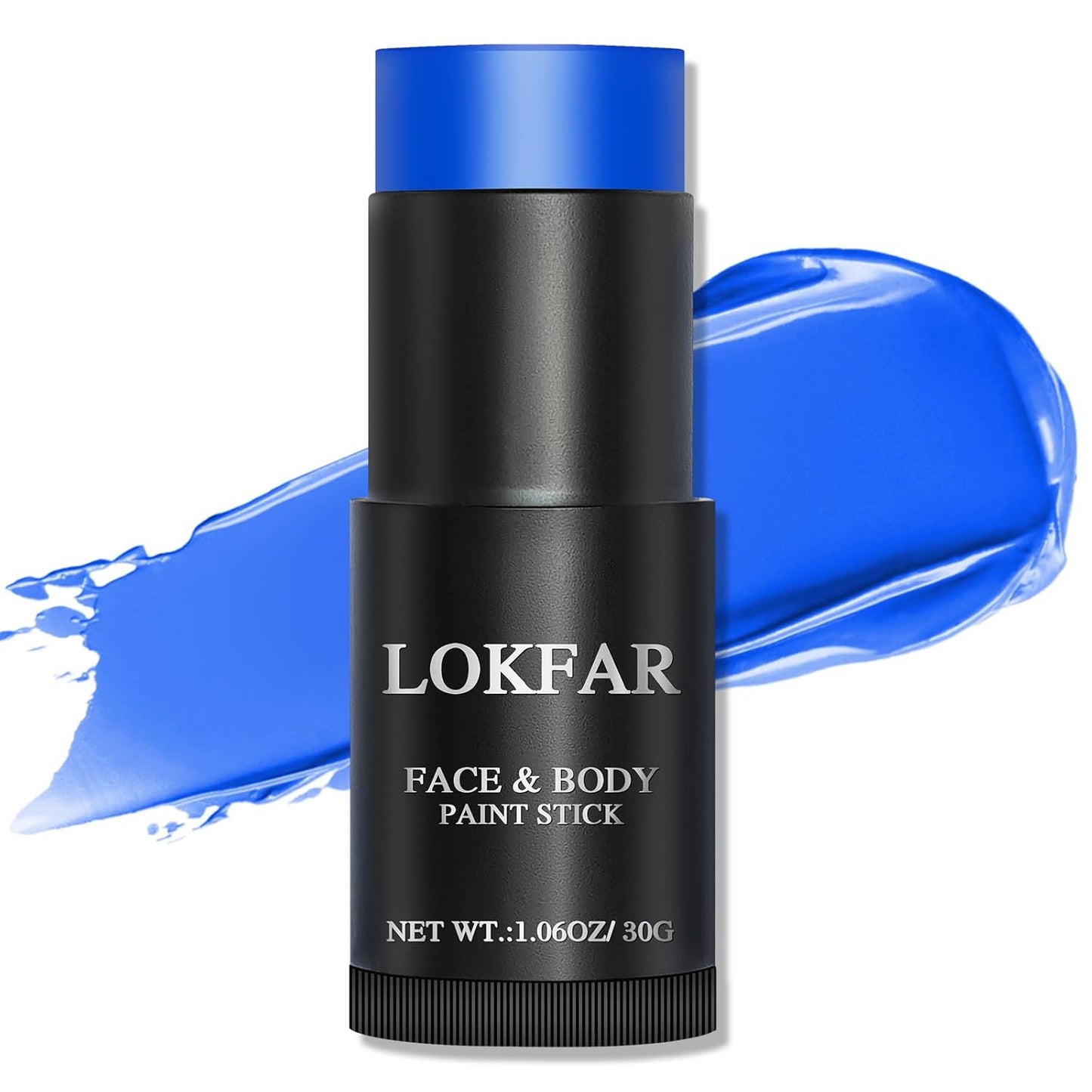 Blue Face Body Paint Stick, Eye Black Stick for Sports, Waterproof Full-Coverage Blue Face Makeup for Halloween Avatar Sally Smurf Mystique Cosplay Makeup