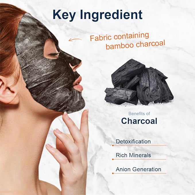 Purederm Deep Purifying Black O2 Bubble Mask Charcoal (10 Pack) – Bubble Face Sheet Mask for Purifying & Brightening