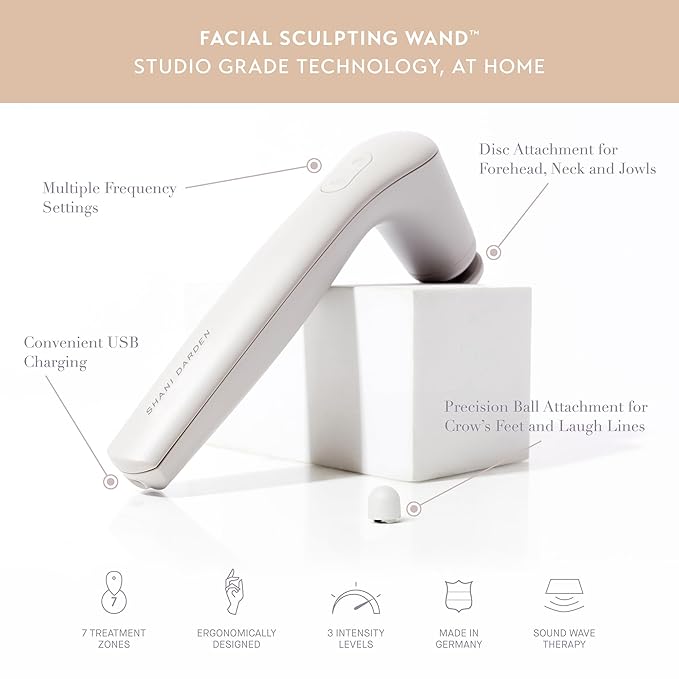 SHANI DARDEN SKIN CARE Sculpt & Firm Travel Kit, Facial Sculpting Wand, Attachments, Retinol Reform & Lactic Serums, Peptide Cream & Pep Gel, 7 Items