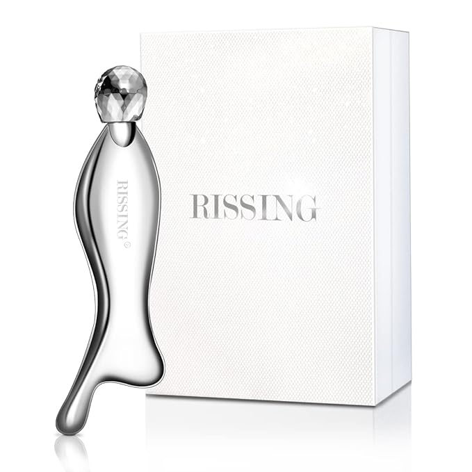 4-in-1 Gua Sha Facial Tools: FSA/HSA Eligible, Lymphatic Drainage Massager Facial Roller for Wrinkles and Lifting, Stainless Steel Gua Sha Tool for Face (Portable Box Edition)