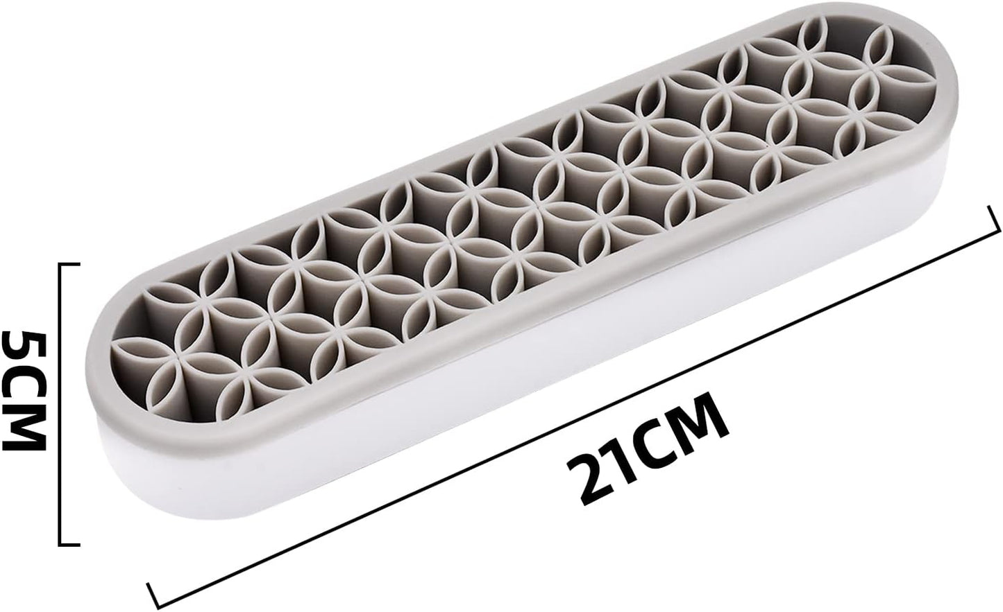 2 PCS Multi-Purpose Cosmetic Storage Box, Desktop Organizers Silicone Make Up Brush Storage Stand Desktop Storage Box for Brush,Eyeliner Pencil,Art Supplies, Painting Brush(Grey)