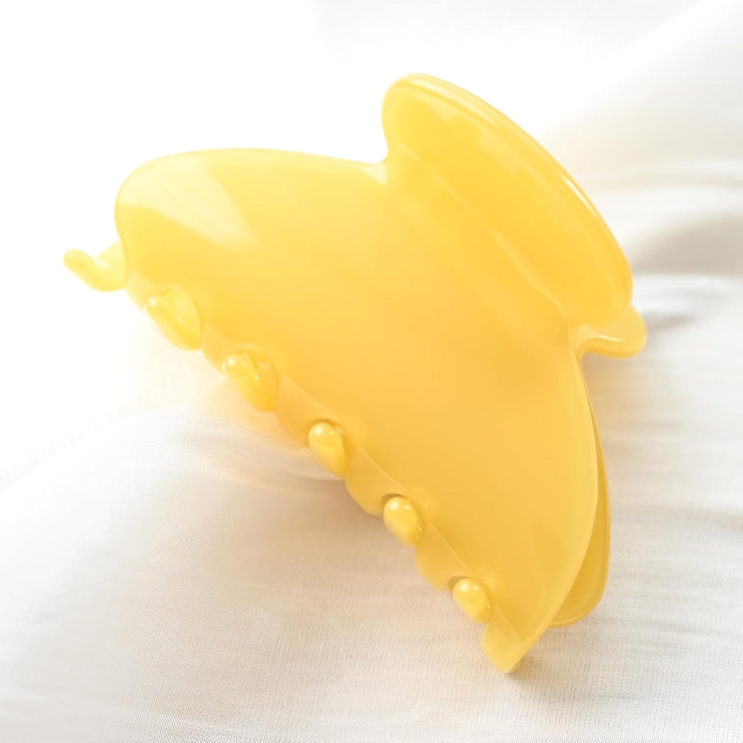 Handmade Celluloid Acetate French Design Barrettes Tortoise Shell Claws Hair Claw Luxury Fashion Accessories Hair Clip for Women (yellow)