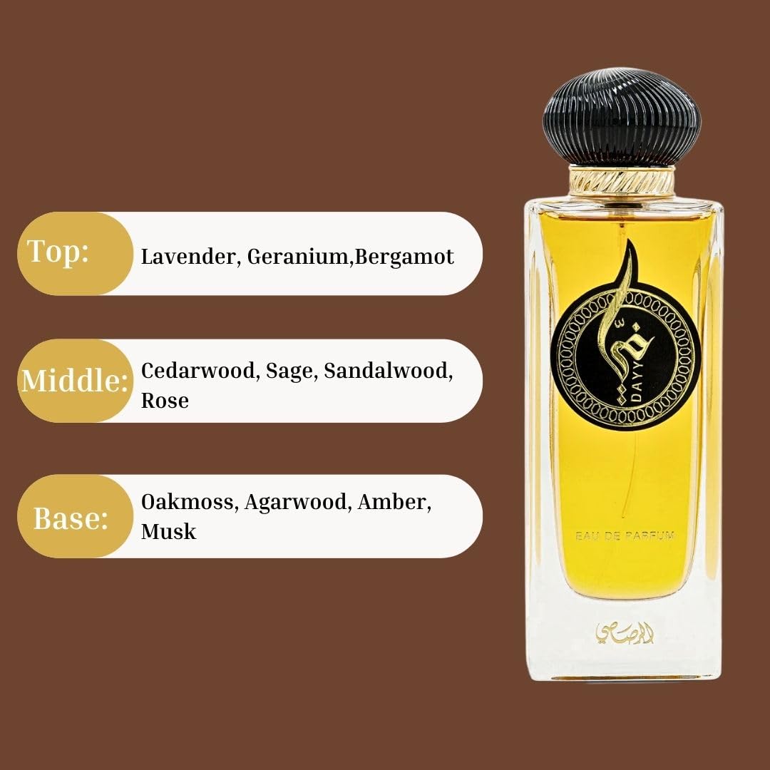 RASASI Dayy Eau De Parfum For Women - 100ML (3.38 OZ) Arabian Perfume, Aromatic, Woody and Floral Fragrance, Long Lasting, Luxurious Feminine Scent