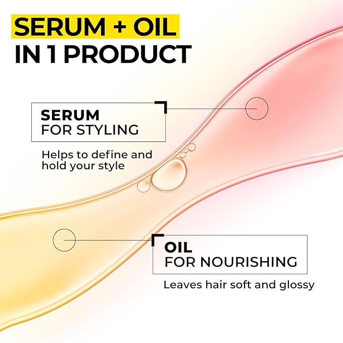 Styling & Curl Defining Oil Serum | 24-Hour Touchable Hold Hair Oil for Natural & Styled Curly Hair l Heat Thermal Protection, Creates Smooth, Shiny, Lightweight Hair