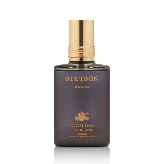 Stetson Black - Cologne for Men - Woody, Dark and Spicy Scent with Fragrance Notes of Sandalwood, Spices, and Suede - 1.5 Fl Oz