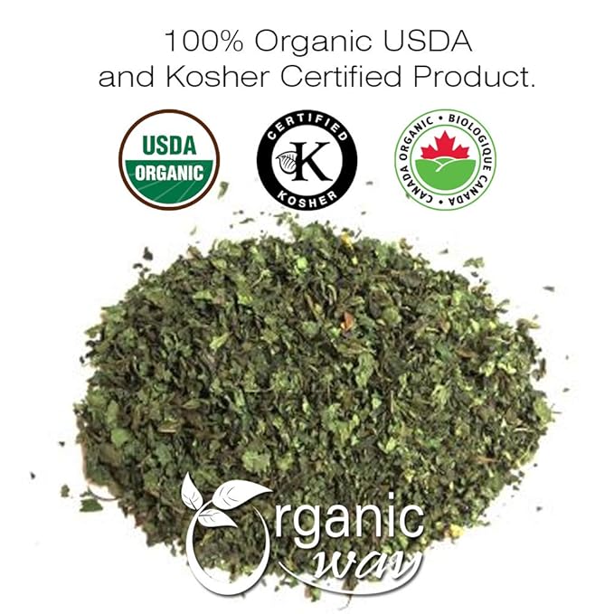 Organic Way Lemon Balm Leaf Whole (Melissa officinalis) - Herbal Tea | Organic & Kosher Certified | Vegan | Raw, Non GMO & Gluten Free | USDA Certified | Origin - Albania (1/4LBS / 4Oz)