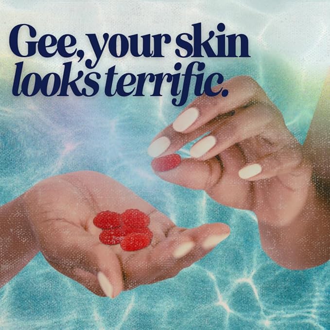 All Glown Up Advanced Beauty Complex Glow and Grow Gummies with Biotin, Collagen, and Antioxidant Vitamins A, C, and E for Hair, Skin, and Nails.