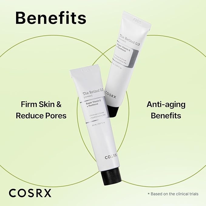 COSRX Retinol 0.3% Cream, 0.67 Oz, Anti-aging Eye & Neck Cream with Retinoid Treatment to Firm Skin, Reduce Wrinkles, Fine Lines, Signs of Aging, Gentle Daily Korean Skin Care