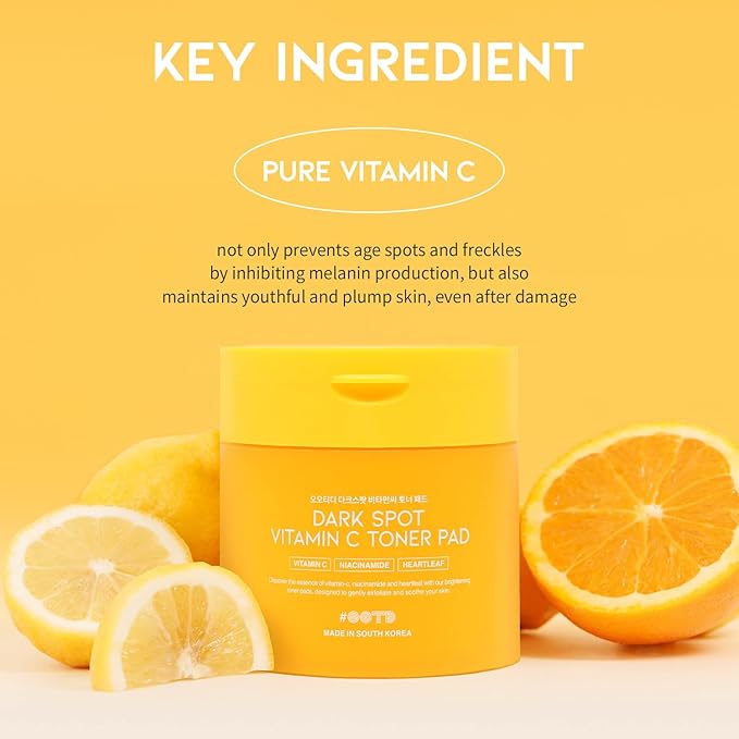 Boosting Toner Pads for Face Oily Skin Korean, #OOTD Vitamin C Niacinamide Heartleaf Hydrating Calming Redness, Vitamin C Toner Pad 70Pads 4.05oz 120ml