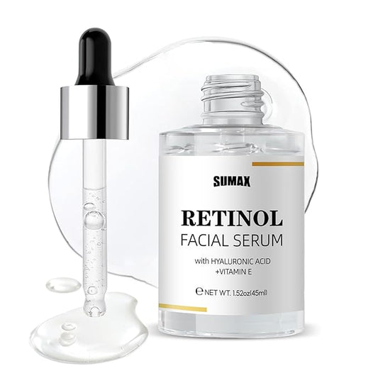 Retinol Serum for Face, Daily Anti Aging Facial Serum Skin Care Treatment with Hyaluronic Acid and Vitamin E, Smoothing Face Oil for Fine Lines and Wrinkles, Hydrating Serum for Even Tone 1.52 fl. oz