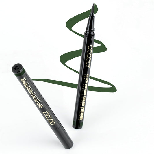 docolor Eyeliner, 2PCS Green Liquid Eyeliner Waterproof Eye Liner Pen Super Slim Precise All Day Green Eye Pencils Professional Makeup Liquid Eye Liner Pencil for Women