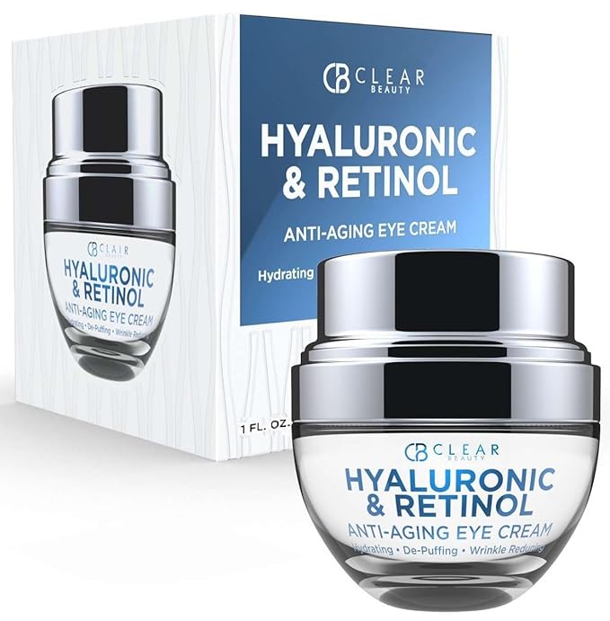 Hyaluronic Acid & Retinol Eye Cream - Hydrating, Anti-Aging & Reduces Dark Circles & Puffiness - Dermatologist Tested, Cruelty-Free Korean Skin Care for All Skin Types - 1.01 Fl. Oz
