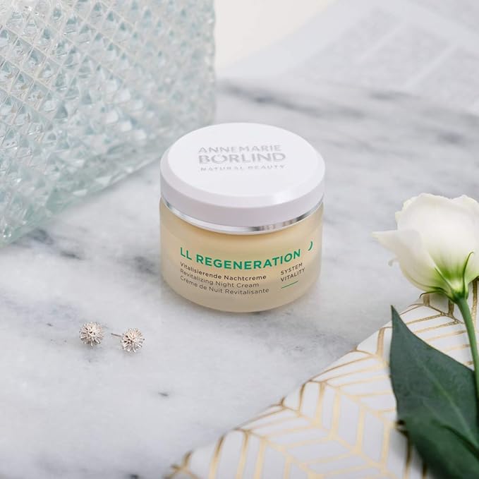 ANNEMARIE BÖRLIND - LL REGENERATION Revitalizing Night Cream - Natural Anti Aging Vitamin C, E and Retinoid Face Cream for Visibly Firmer and Wrinkle Free Skin - Step 4 of 5-1.69 Oz.