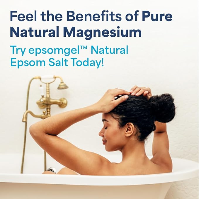 Epsomgel™ Natural Epsom Salts - 750g | 100% Pure Magnesium Bath Salts for Sore Muscles | Ideal for Relaxation, Muscle Relief & Skin Soothing | Relaxing Home Spa | Unscented