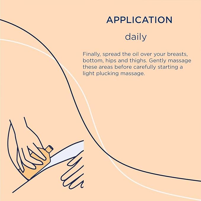 Massage Body Oil for Pregnant Woman – Maternity Skincare Oil, Skin Elasticity Increase by 35% – Prevents Stretch Marks, Safe to use for mom & Baby – Vegan, 125 ml / 4.23 Fl Oz