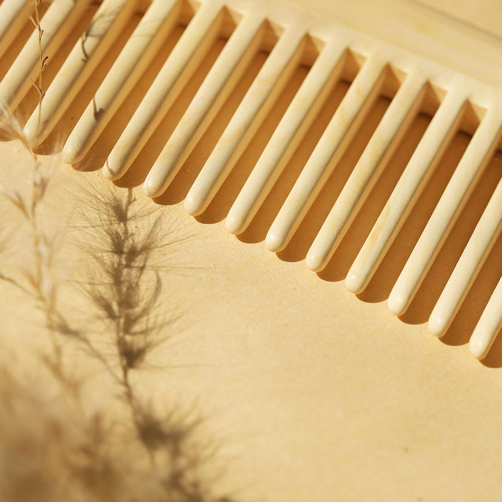 TAN MUJIANG Wood Wide Tooth Hair Comb for Curly Hair Natural Water Boxwood Anti-static YHSHY0202