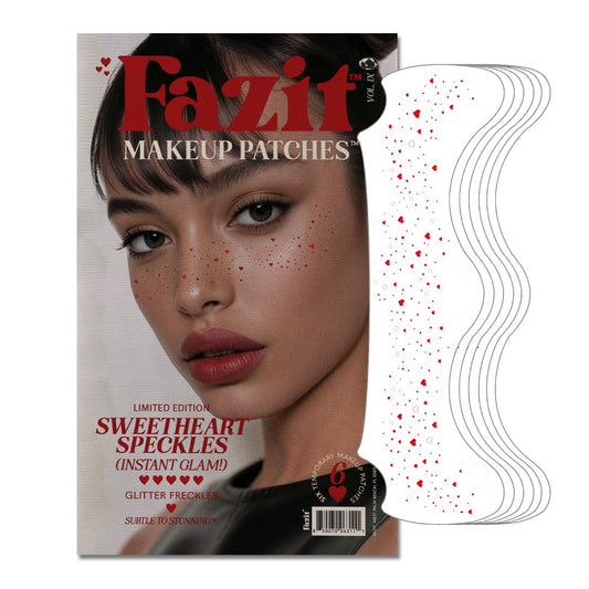 Fazit Makeup Patches - Sweetheart Speckles - Face Glitter Makeup Speckles - Glow Up Makeup Patches - Face Glitter Speckles Patches - Cute Glitter Makeup Accessories For Women - 6 count
