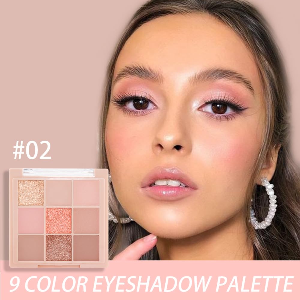 AMY'S DIARY Matte Nude Eyeshadow Palette Pink Makeup,9 Colors Matte Eyeshadow Long Lasting Eye Shadow Plattet for Girls,tween Eye Shadow makeup palette