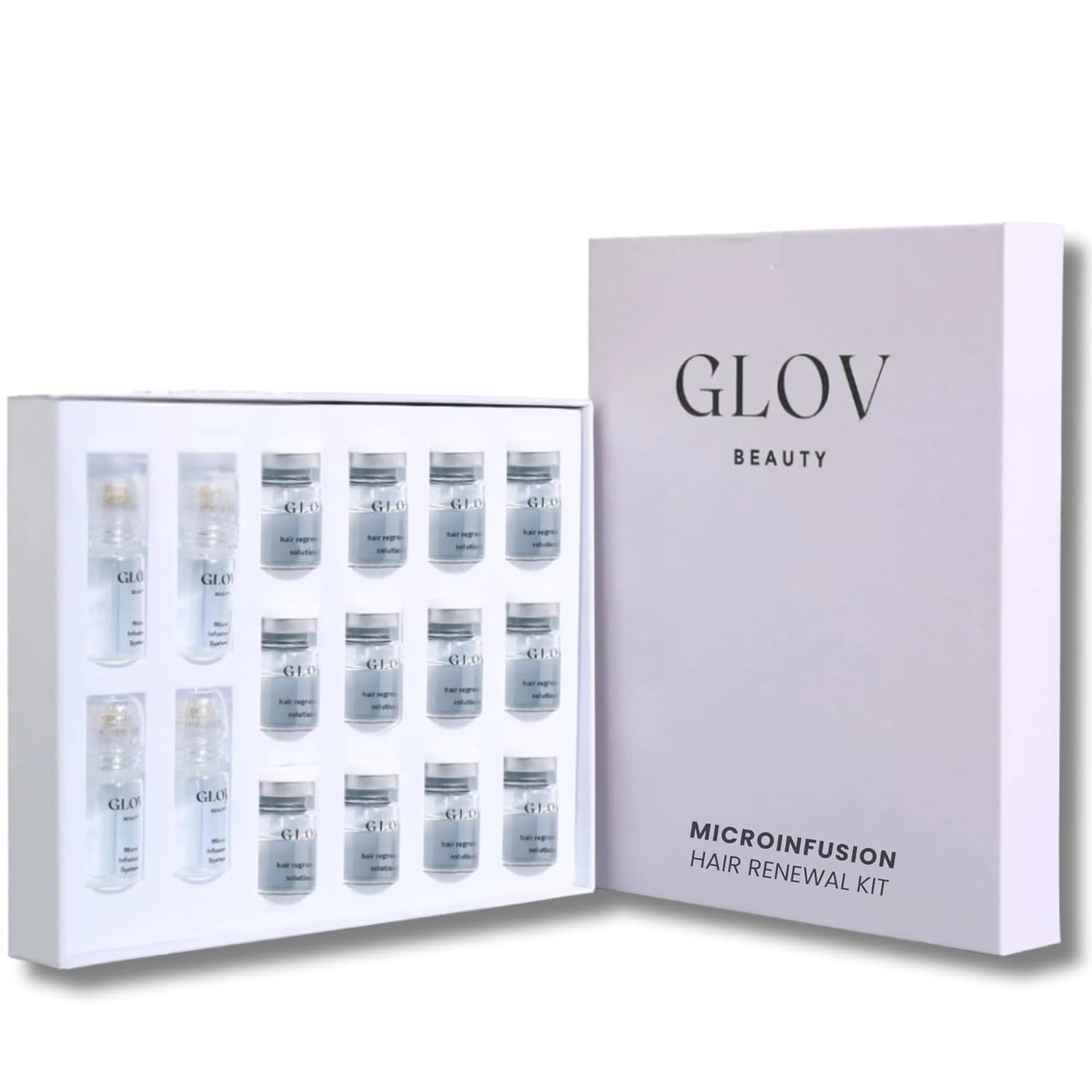 Glov Beauty Micro Infusion Hair Renewal Kit – 0.25mm Gold Derma Stamp with Hyaluronic Acid, Peptide & Botanical Serum Ampoules | Hydrating Scalp Treatment for Fuller, Thicker-Looking, Healthier Hair