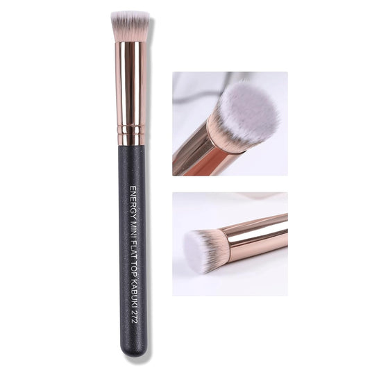 ENERGY Small Foundation Brush for Concealer Makeup Flat Top Concealer Brush Under Eye for Liquid Cream Powder Blending,Buffing Vegan Synthetic Bristles Face Makeup Applicator