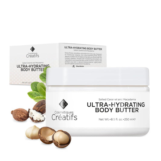 Ultra-Hydrating Body Butter with Shea Butter, 8.5 fl. oz., Salted Caramel and Macadamia Scent, Deep Moisturizing, Soothes, Repairs, and Nourishes Skin