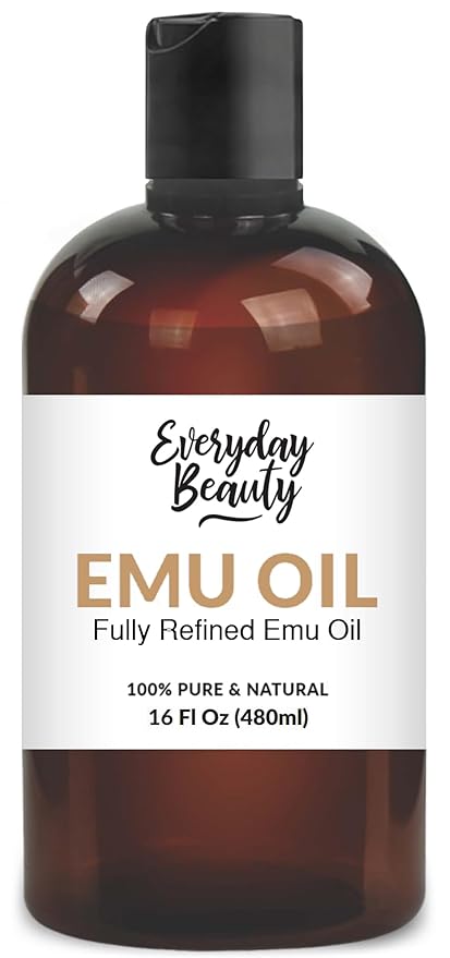 Emu Oil Bulk - 16 oz Pure & All Natural Refined Australian Emu Oil for Face, Skin and Hair - Great for Sensitive Skin and Hair Growth - For Scars and Piercings - High in Omega 3, 6 and 9 Fatty Acids