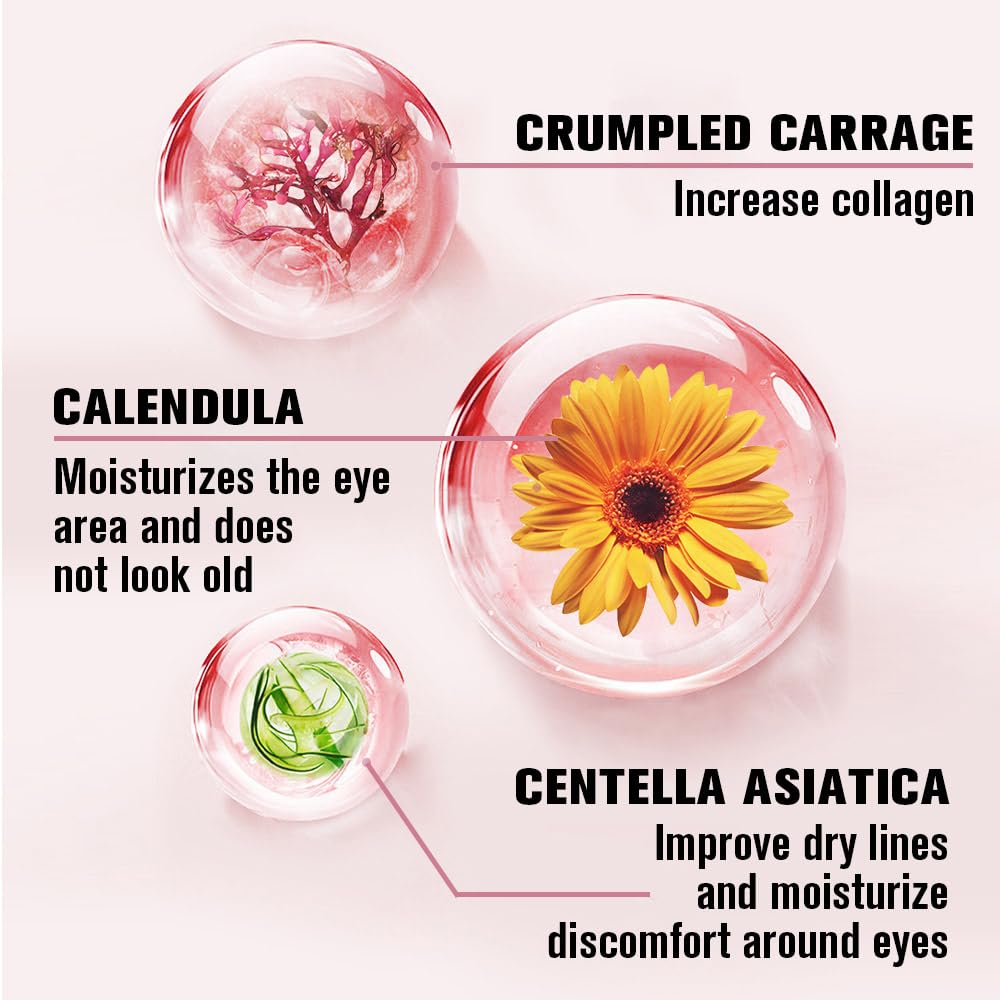 Under Eye Patches for Dark Circles, 30 Pairs Retinol Collagen Eye Gels Mask, Eye Patches for Dark Circles and Puffiness, Anti Aging Moisturizer For Women Gift, Crystal Cherry Blossom Color Eye Masks