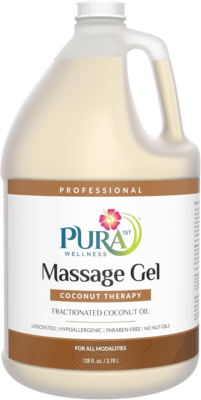 Coconut Therapy Massage Gel, Pura Wellness Massage Gel, Professional Deep Tissue Therapy, Coconut Massage, Massage Gel for Physical Therapy, Unscented Gel for Physical Therapy Recovery, 128oz