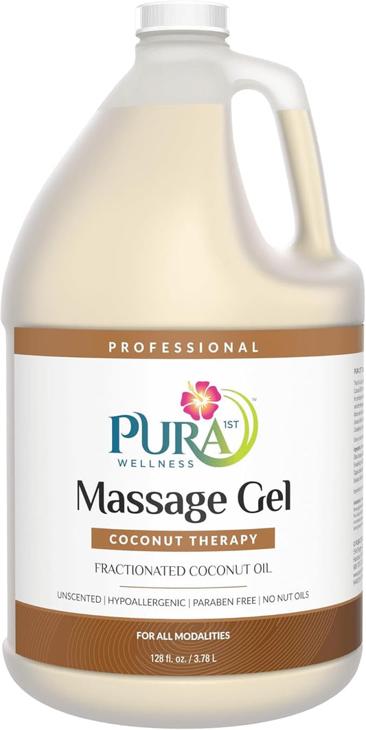 Coconut Therapy Massage Gel, Pura Wellness Massage Gel, Professional Deep Tissue Therapy, Coconut Massage, Massage Gel for Physical Therapy, Unscented Gel for Physical Therapy Recovery, 128oz