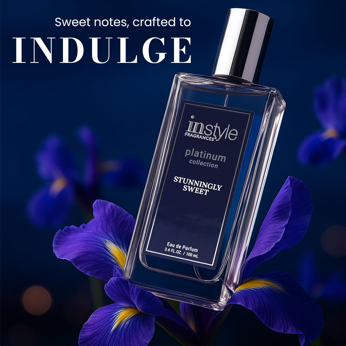 Instyle Fragrances Platinum Collection Stunningly Sweet, Premium Women’s Eau de Parfum, CLEAN, Vegan, Paraben-Free, Never Tested on Animals, 3.4 Fluid Ounces