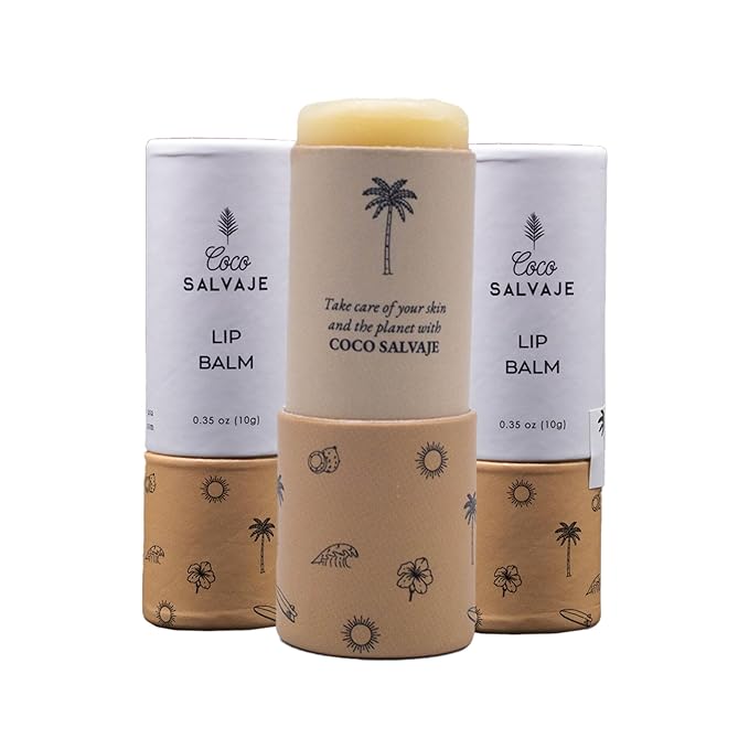 Natural Hydrating Lip Balm | Organic Chapstick Set for Women, Men & Kids | Vegan Lip Care Treatment & Moisturizer for Dry & Cracked Lips with Beeswax & Coconut Oil | 3 Pack (0.35 oz ea.)