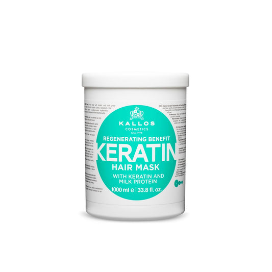 Kallos KJMN Keratin Regenerating Hair Mask with keratin and milk protein for dry, damaged and chemically treated hair 1000 ml - 33,81 Fl Oz