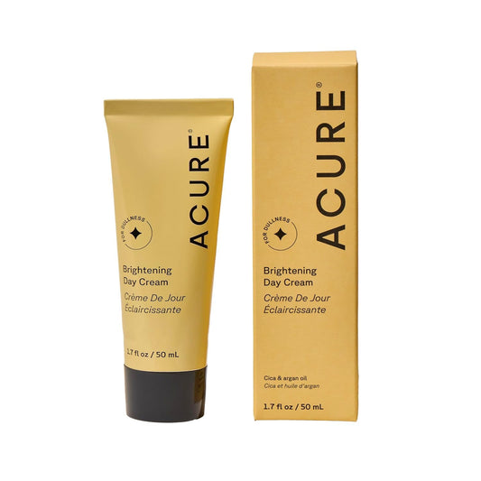 Acure Brightening Day Cream - Cica Cream, Anti Aging Moisturizer to Brighten for Women & Men, Facial Lotion, Skincare with Argan Oil to Replenish, Tone Dry Skin & Hydrate, Cruelty Free - 1.7 fl oz