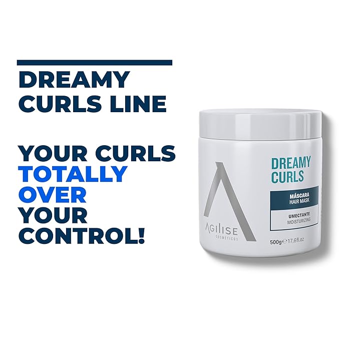 agilise - Dreamy Curls Hair Mask - Curl Hydrating Masks for Wavy and Coily Hair Care - VEGAN, Vegetal Keratin, Argan & Coconut Oil, Shea Butter - 17.6fl.oz/500g