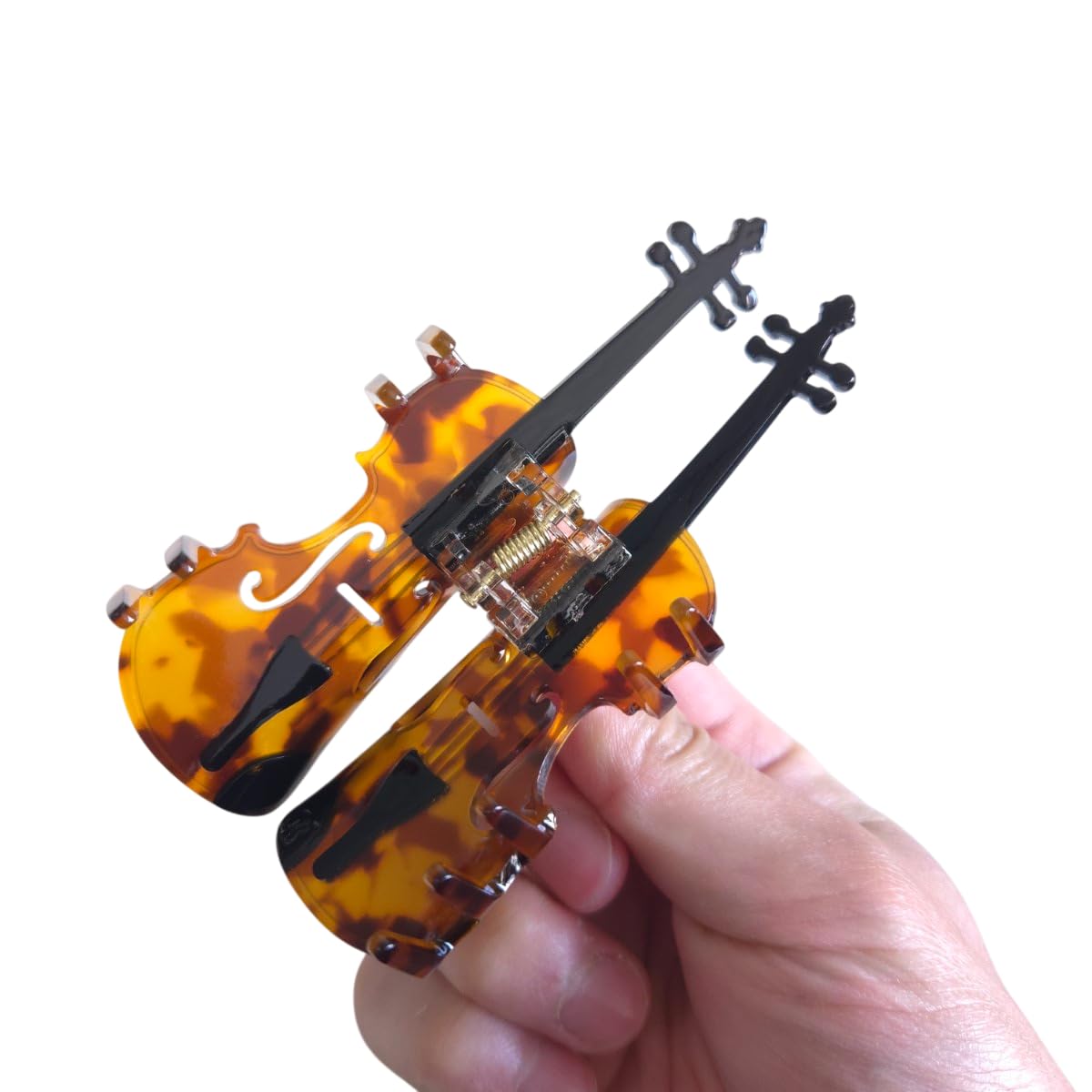Funny Violin Hair Clip,Novelty Acetate Claw Clips,Music Instrument Hair Clips for Women,Caramel