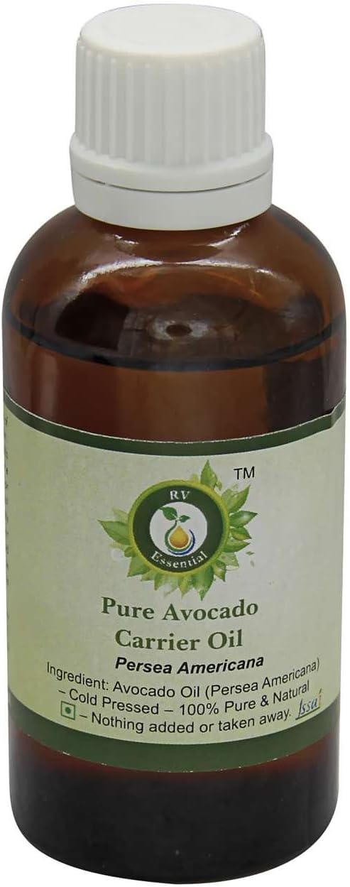 Avocado Oil | Persea Americana | Unrefined Avocado Oil | Pure Avocado Oil | for Hair | for Face | for Skin | for Body | for Cooking | 100% Pure Natural | Cold Pressed | 50ml | 1.69oz by R V Essential
