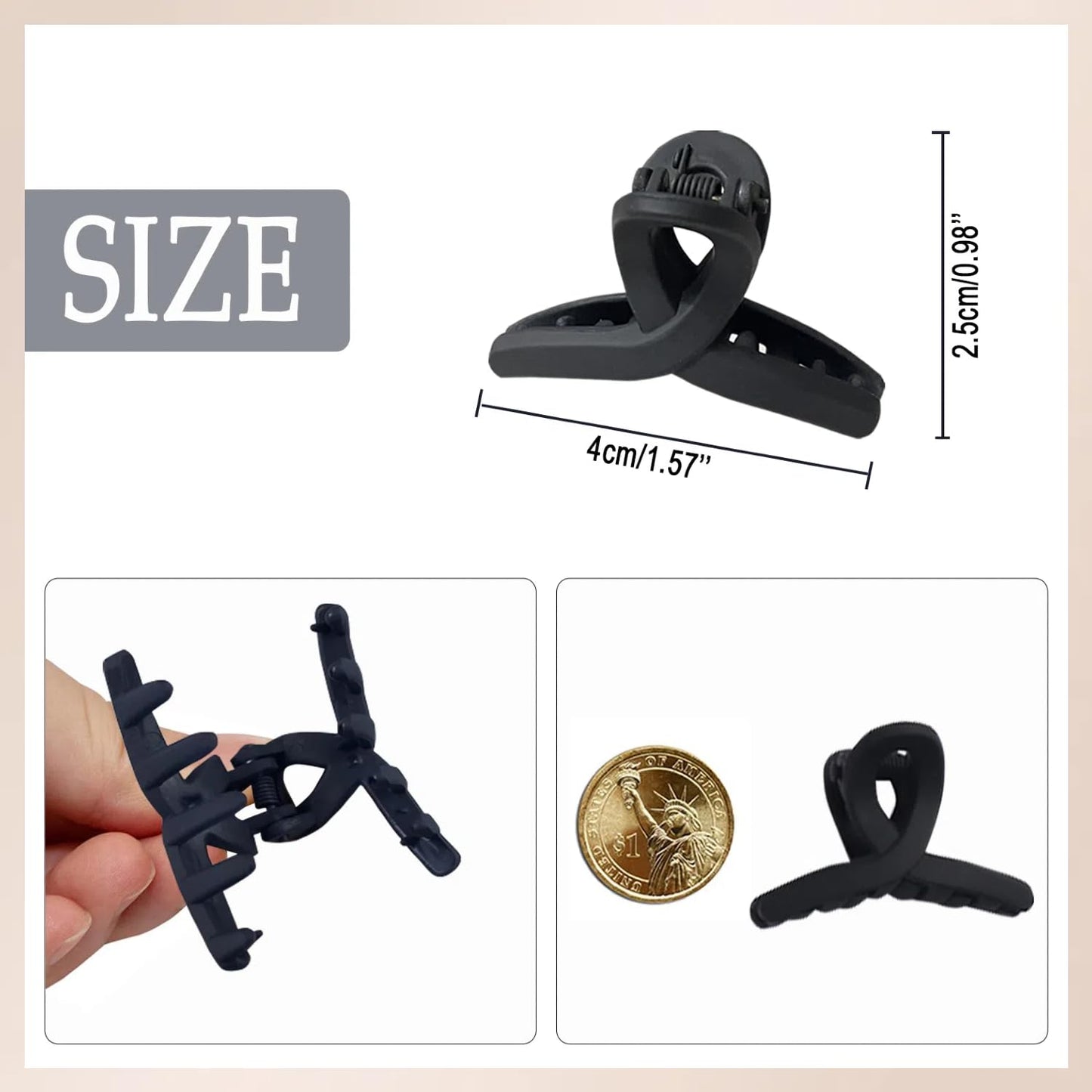 10 Pack Small Hair Clips for Thin/Medium Fine Hair/Bangs, 1.5 Inch Matte Small Claw Clips, Non-Slip Mini Jaw Clips with Gift Box