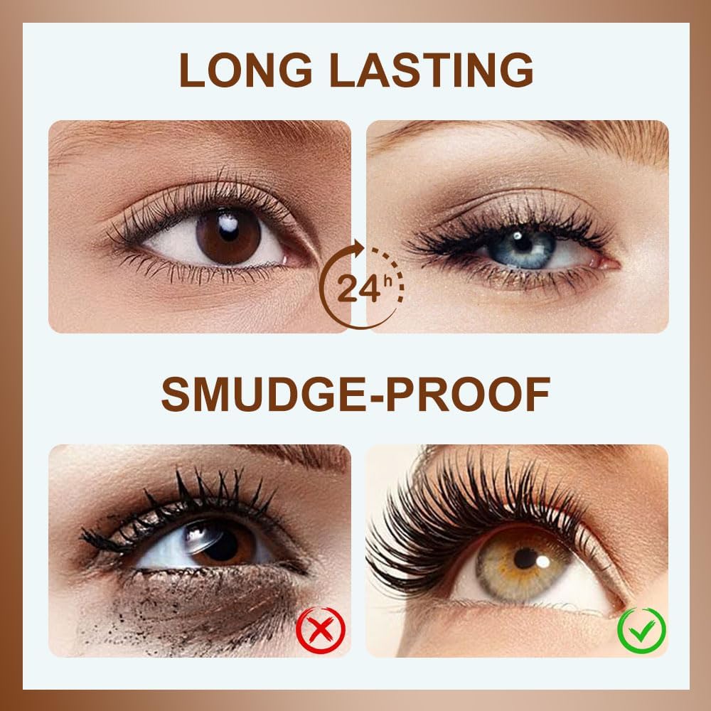 2025 New Waterproof Silk Fibre Thick Lengthening Mascara, Iron Wand Mascara Curling Eyelashes Iron Mascaras with No Flaking, Long-Lasting 4D Curling Silk Fiber Lash Mascaras for Women Eyes Makeup 2PCS