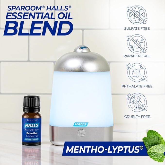 Halls Breathe Menthol with 100% Pure Essential Oils Blend for Diffusers and Aromatherapy, 10 mL, Mentho-Lyptus Scent