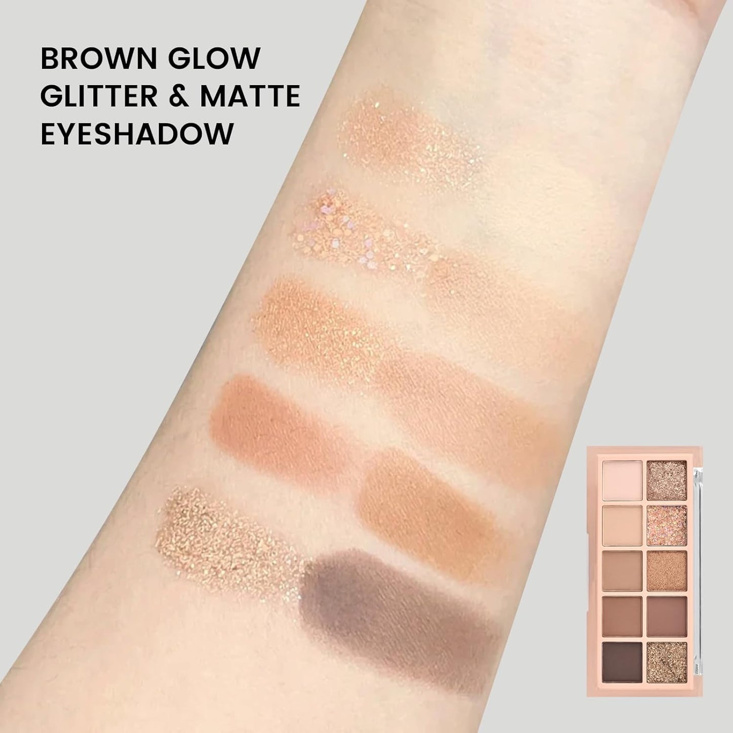 KYDA 10 Colors Netural Eyeshadow Palette, High Pigmented Shimmer Netural Nude Eyeshadow, Ultra-fine Matte Netural Eyes Colors, Warm Tone Brown Eye Shadow Makeup