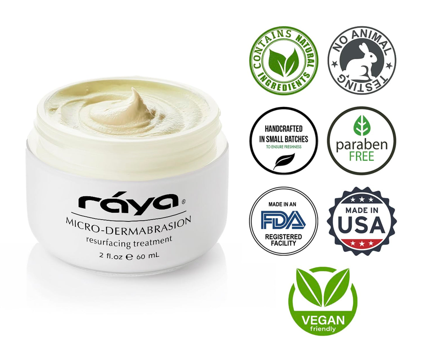 RAYA Microdermabrasion Facial Cream (107), Gentle Resurfacing and Cleansing Solution for Non-Problem Skin, Face Moisturizer, Face Cream for Women, Works to Minimize Fine Lines and Wrinkles, 2oz