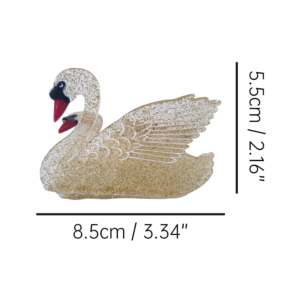 Gold Swan Hair Clips,Cellulose Acetate Hair Clips,Small Claw Clips for Girl,Hair Accessories