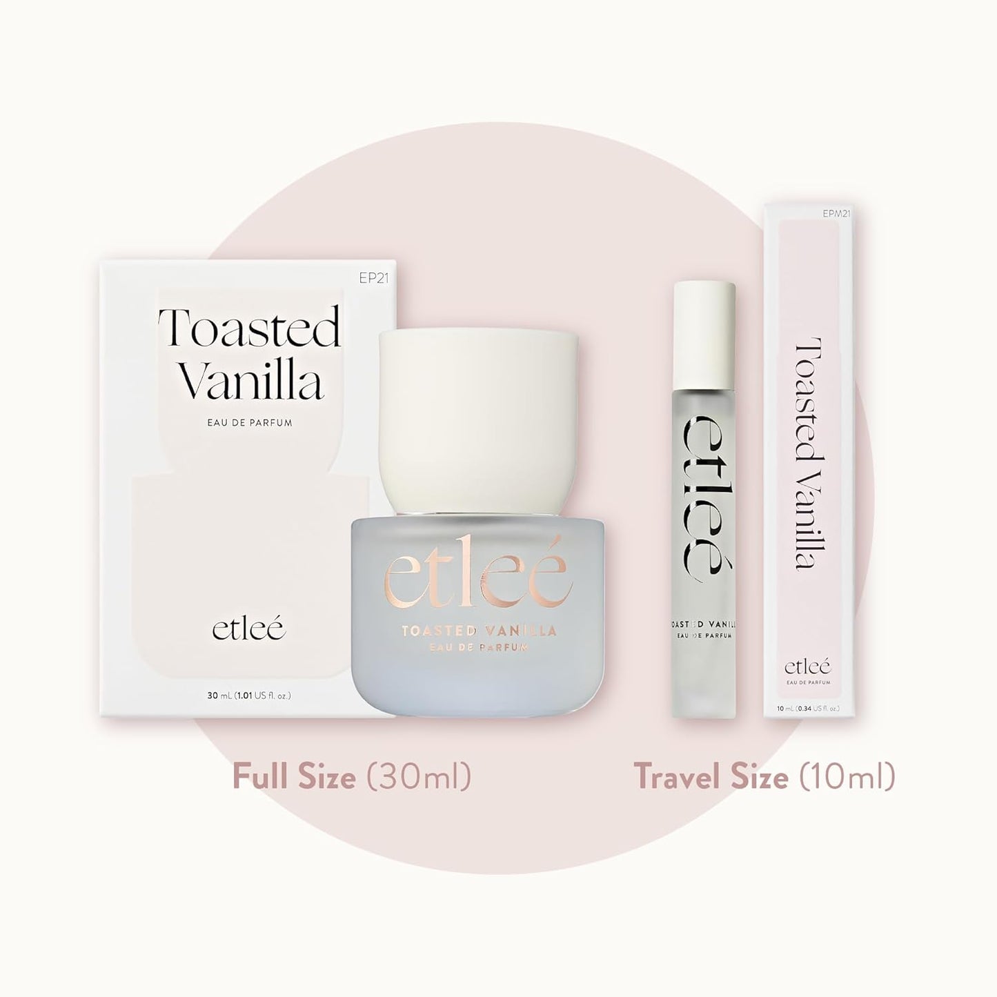 Toasted Vanilla Eau de Parfum 0.34oz, Woody Musky Long Lasting Perfume With Amber, Bergamot, Black Pepper, Sandalwood & Orchid, Layerable Luxury Fragrance for Women & Men for Everyday Wear