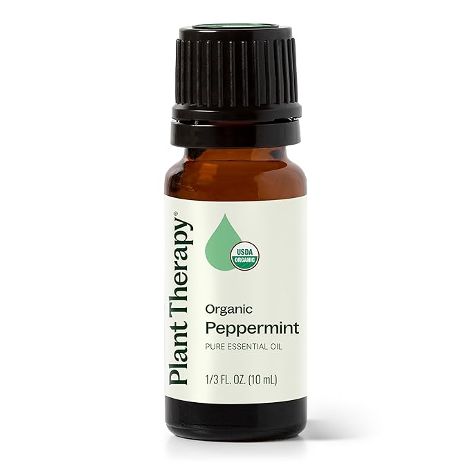 Plant Therapy Organic Peppermint Essential Oil 100% Pure, USDA Certified Organic, Undiluted, Natural Aromatherapy, for Diffuser, Skin, Hair, Therapeutic Grade 10 mL (1/3 oz)