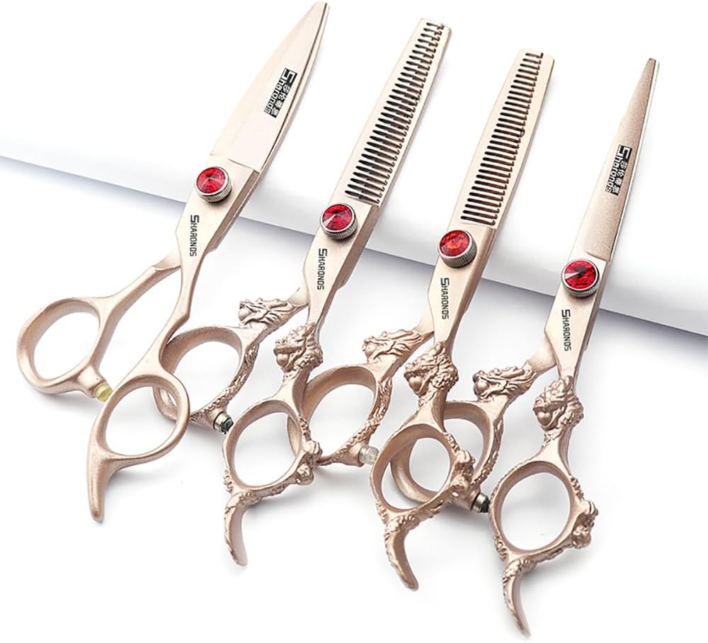 Hair Scissors 6/7/8/9-inch 440C High Hardness For Hairdressers Haircuts Cuttinging Scissors Professional Haircut (6 inch-4pc)