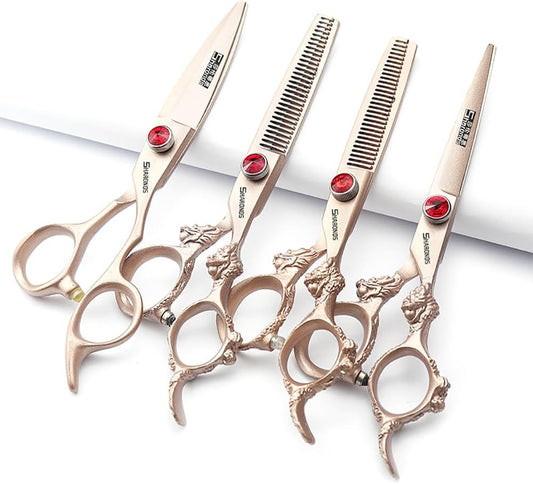 Hair Scissors 6/7/8/9-inch 440C High Hardness For Hairdressers Haircuts Cuttinging Scissors Professional Haircut (6 inch-4pc)
